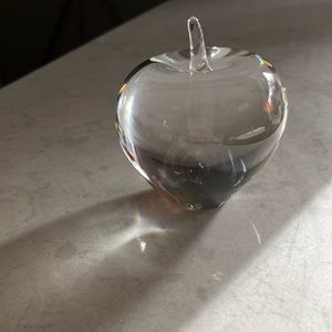 TIFFANY & CO Crystal Apple Paperweight